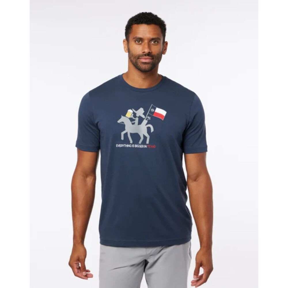 Travis Mathew Hoot & Hollar 2.0 Texas Dark Blue T-Shirt Men's Size Large